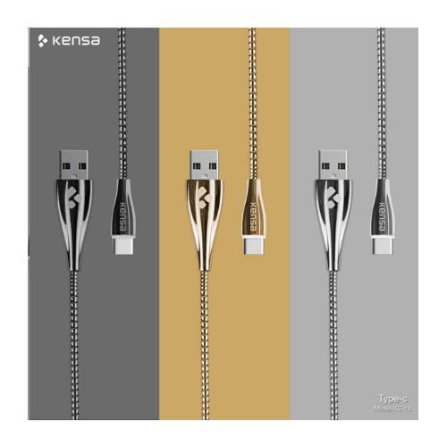 Kensa Typ-c 2.4a Hızlı Şarj Ve Data Kablo Metal 