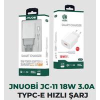 Jnuobi Type-C Girişli 18W 3.0A Hızlı Şarj Başlık ve Data 6A Kablo Set Şarj