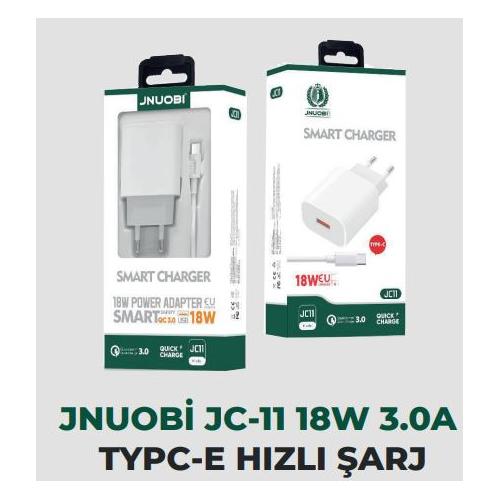 Jnuobi Type-C Girişli 18W 3.0A Hızlı Şarj Başlık ve Data 6A Kablo Set Şarj